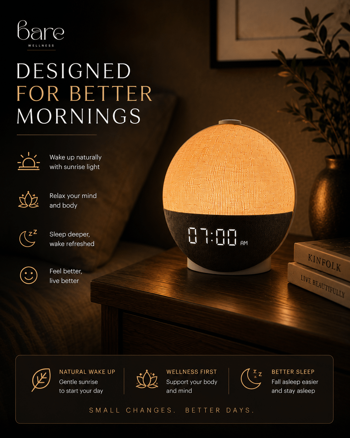 Bare Sunrise Alarm Clock & Sleep Sound Machine - Bare Wellness