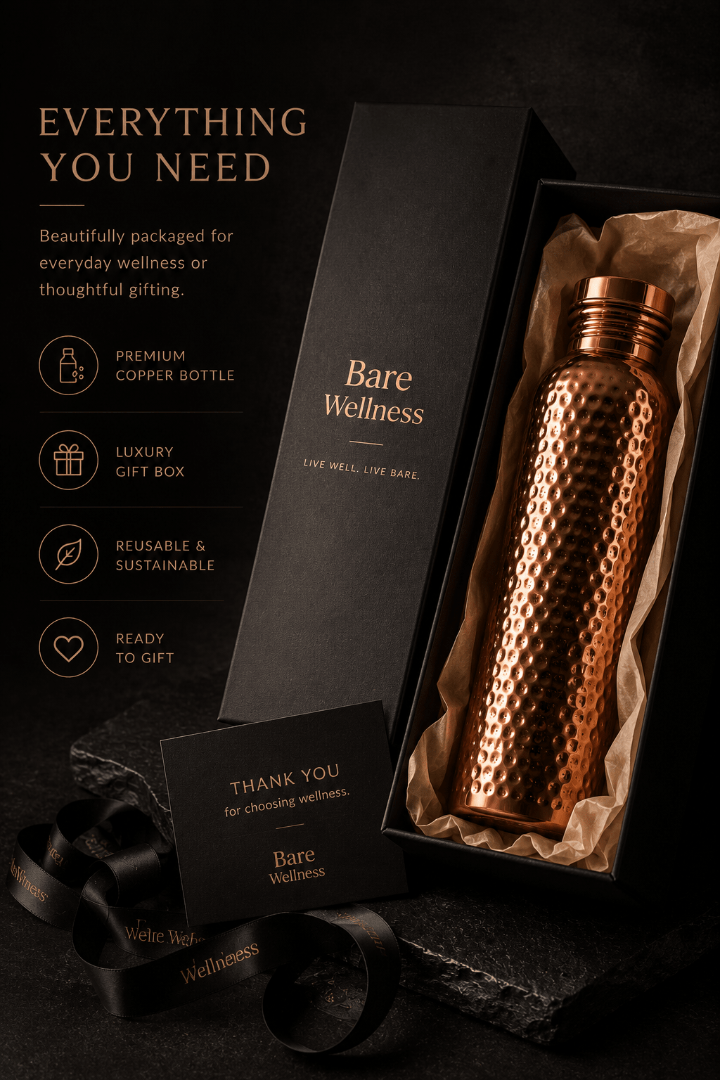 Bare™ PureFlow Copper Wellness Bottle - Bare Wellness